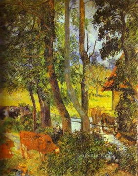 牛を飲むポスト印象派原始主義ポール・ゴーギャン Oil Paintings